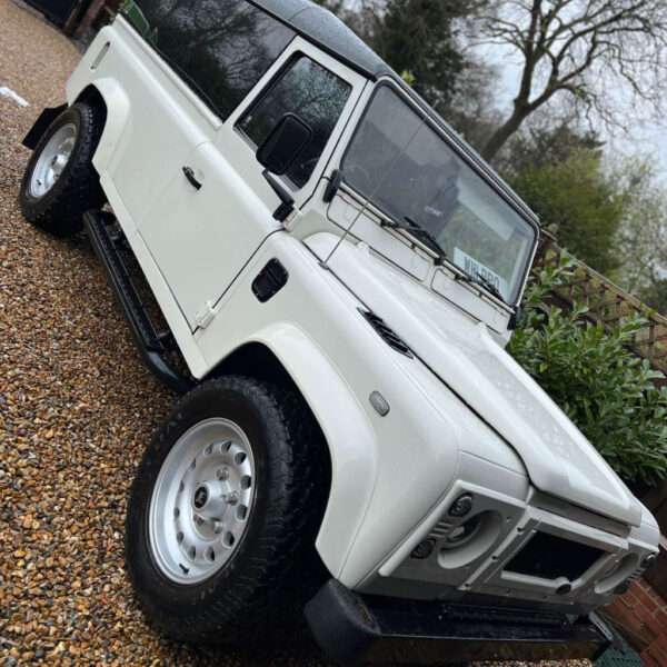 Classic Land Rover Defender. Renowned for its off-road prowess and enduring charm, this long-wheelbase 110 model is a standout choice. www.stonehouse7.com