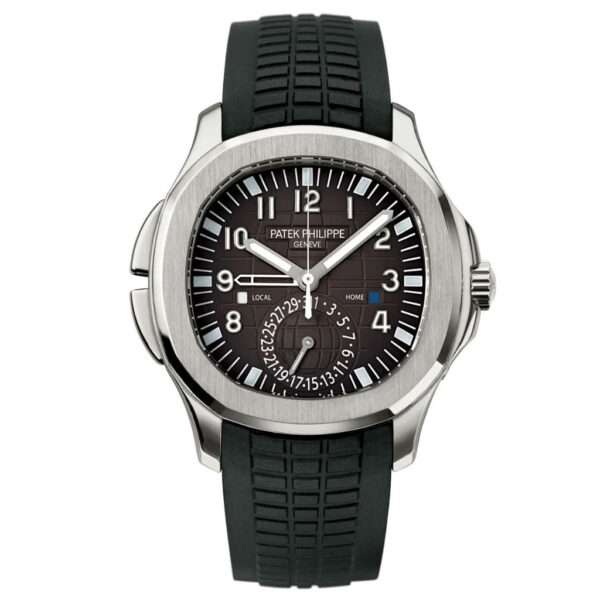 Discover the allure of the Patek Philippe Aquanaut Travel Time 5164A, a coveted gem in the world of luxury collectables. www.stonehouse7.com